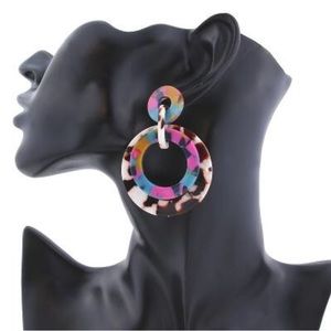 Pink Multicolored Dangle Earrings NWOT